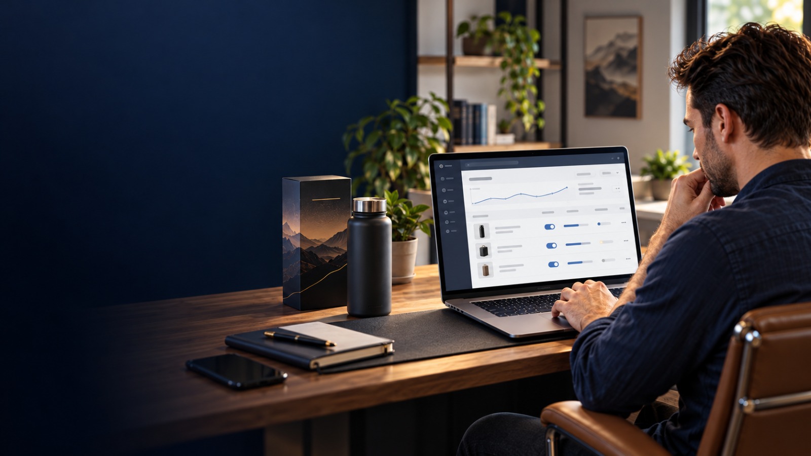 Seller reviewing paid search performance on a laptop